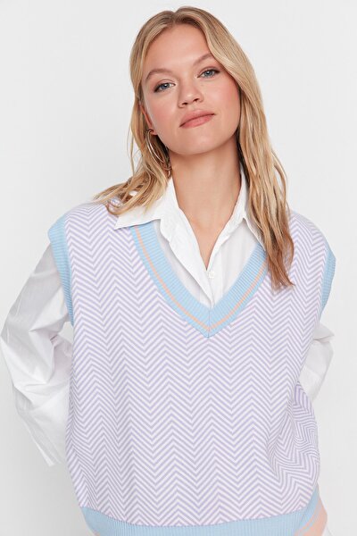 Strickweste - Lila - Regular Fit