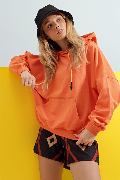 Sweatshirt - Orange - Regular Fit