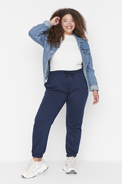 Plus Size Sweatpants - Navy blue - Joggers