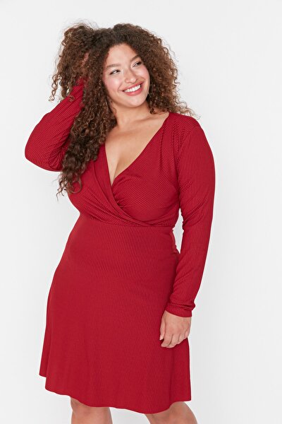 Plus Size Dress - Red - Skater