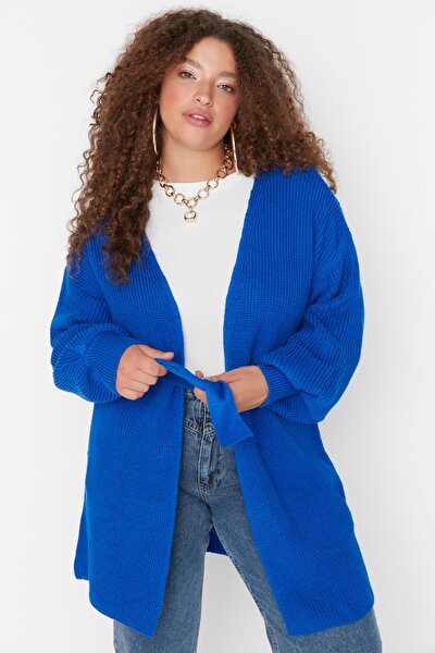 Plus Size Cardigan - Blue - Oversize