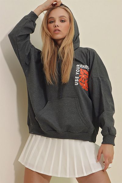 Sweatshirt - Grau - Oversized