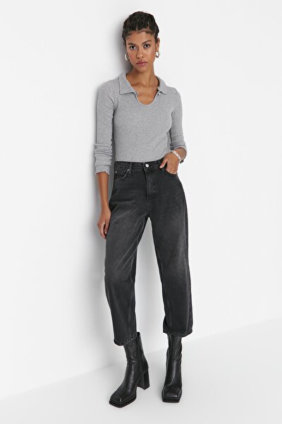 Jeans - Schwarz - Mom