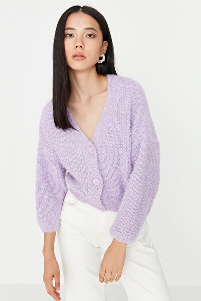 Strickjacke - Lila - Regular Fit