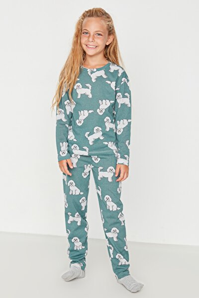 Pyjama - Grün - Animal Print