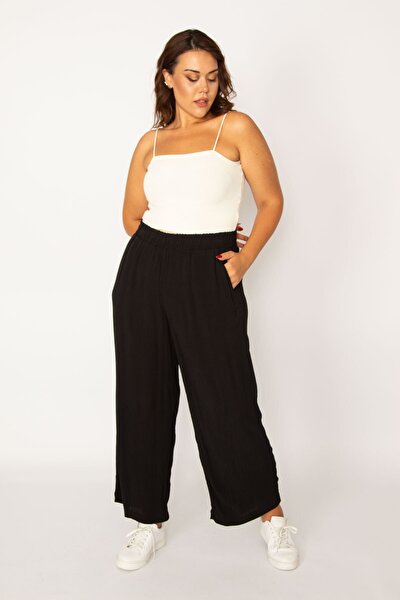 Plus Size Pants - Black - Loose