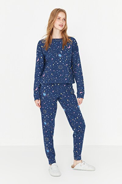 Pyjama - Dunkelblau - Geometrisches Muster