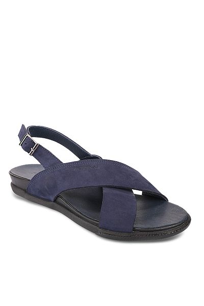 Sandalette - Dunkelblau - Flacher Absatz