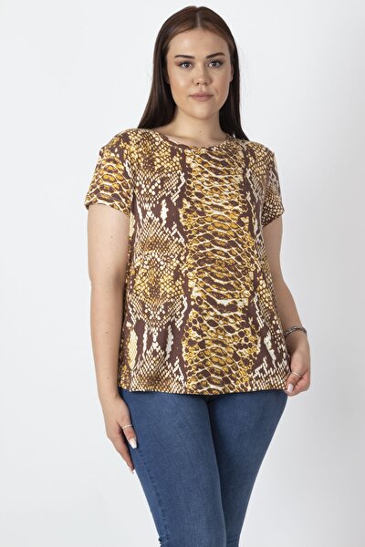 Plus Size T-Shirt - Brown - Relaxed fit