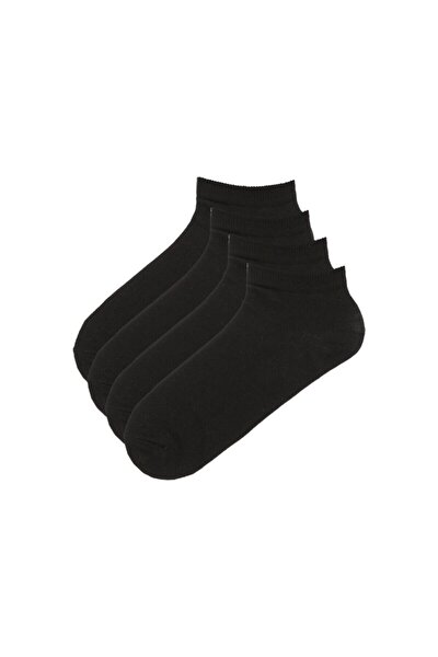 Siyah Basic 4 Lü Patik Çorap