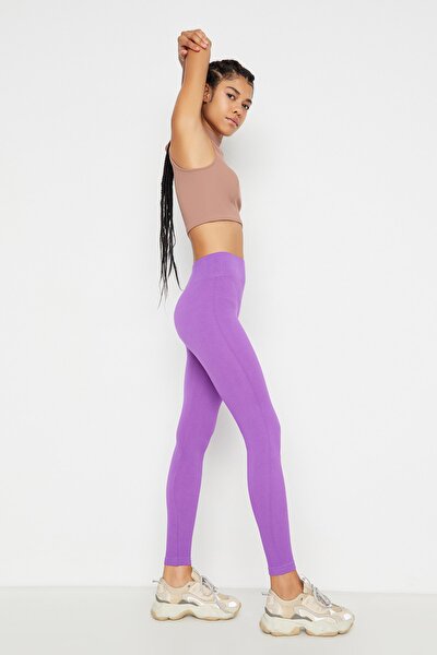 Sports Leggings - Purple - High Waist