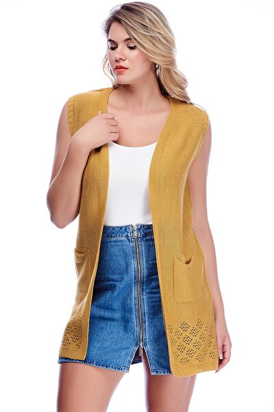 Plus Size Vest - Yellow - Double-breasted