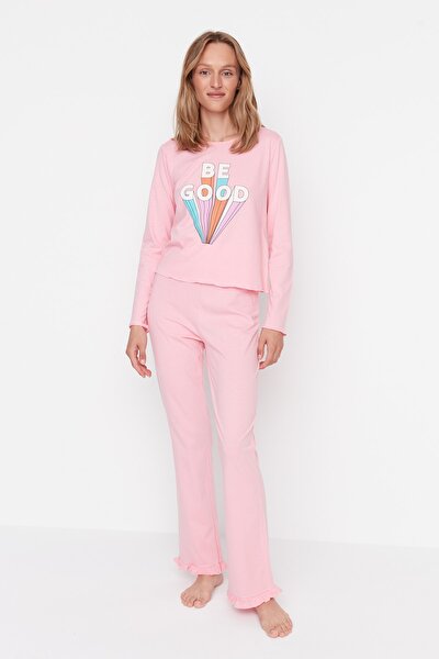 Pajama Set - Pink - With Slogan
