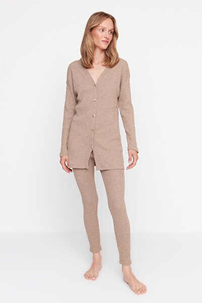Pajama Set - Brown - Plain