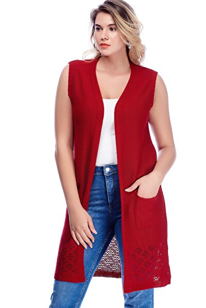 Plus Size Vest - Red - Double-breasted