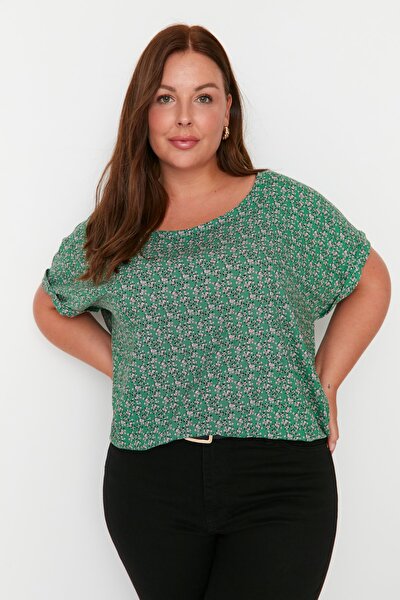 Plus Size Blouse - Green - Regular fit