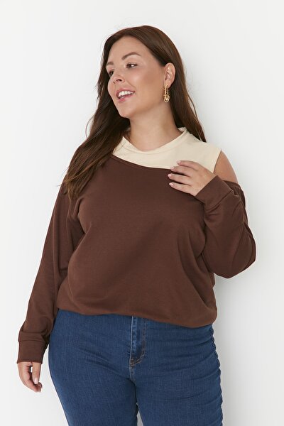 Große Größen in Sweatshirt - Braun - Regular Fit