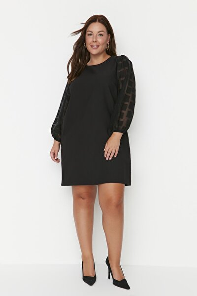 Plus Size Dress - Black - A-line