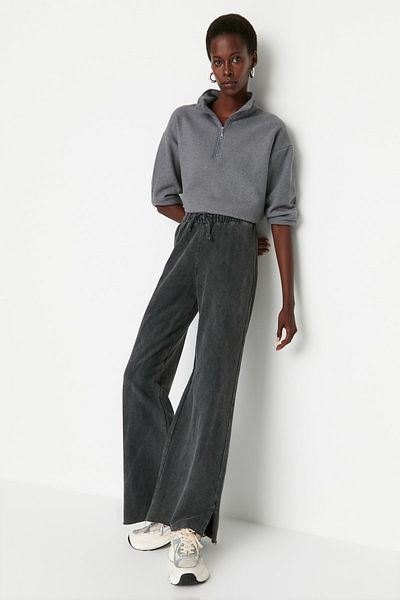 Jogginghose - Grau - Wide Leg