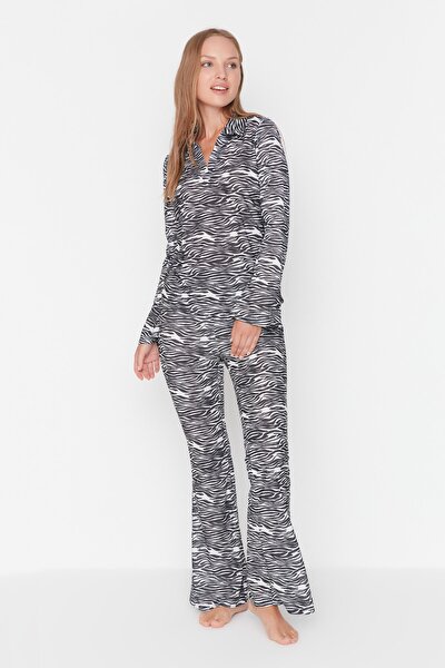 Pajama Set - Black - Animal print