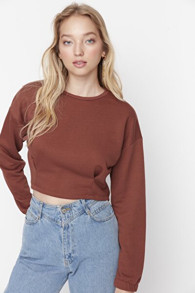 Sweatshirt - Braun - Slim Fit