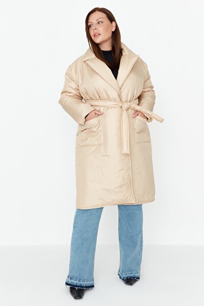 Plus Size Winterjacket - Beige - Puffer