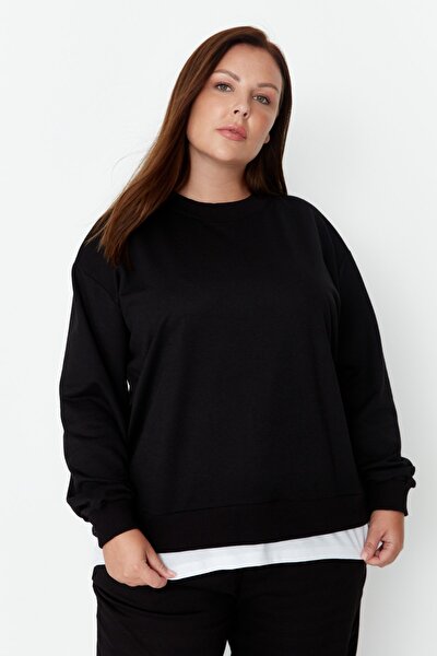 Plus Size Sweatshirt - Black - Oversize