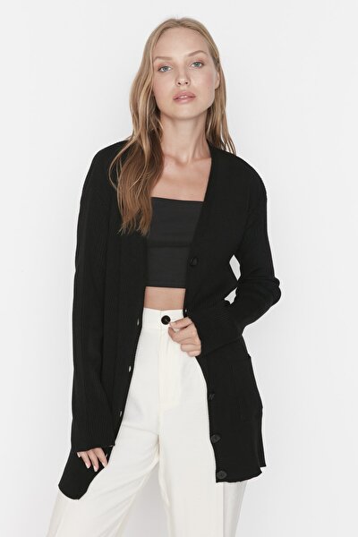 Cardigan - Black - Fitted