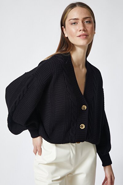 Strickjacke - Schwarz - Oversized