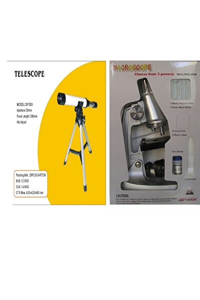 LİZER 30F300 Teleskop Seti ve A450 Mikroskop Seti , 2 li set - Eğitici ve Öğretici 2 Set Bir Arada