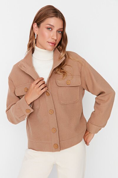 Coat - Beige - Double-breasted
