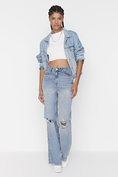 Jeans - Navy blue - Wide leg