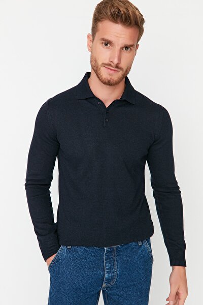 Trendyol Collection Sweater - Dark blue - Slim fit - Trendyol