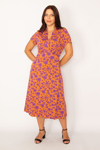 Plus Size Dress - Multi-color - Basic