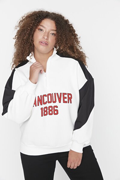 Plus Size Sweatshirt - Ecru - Regular fit