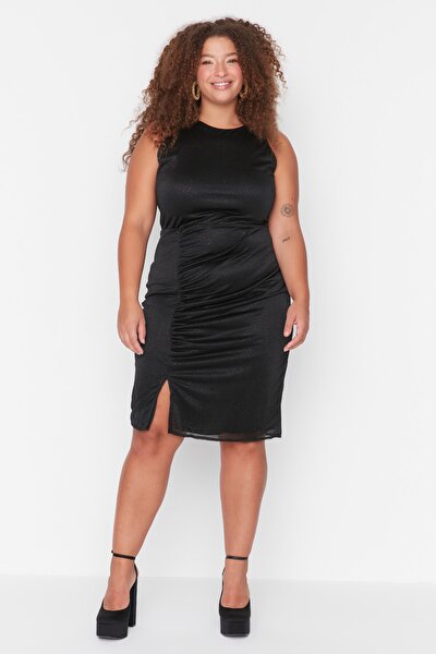 Plus Size Dress - Black - Bodycon