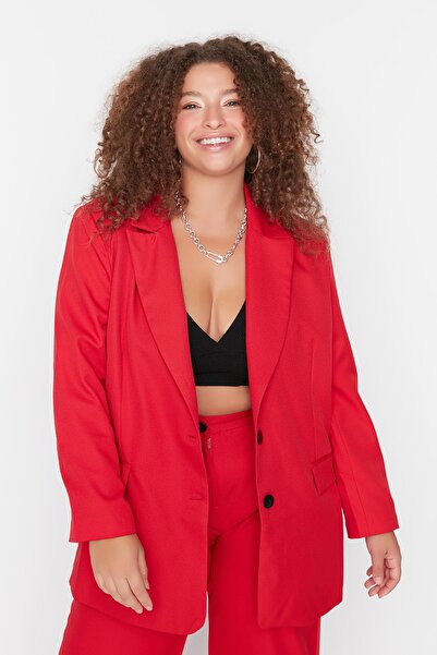 Plus Size Jacket - Red - Oversize