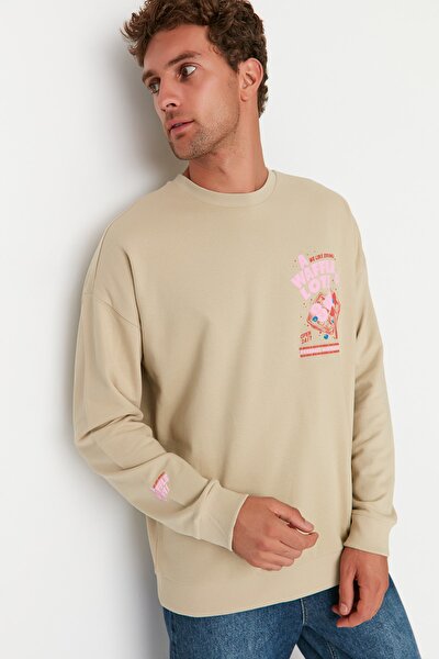 Sweatshirt - Beige - Oversize