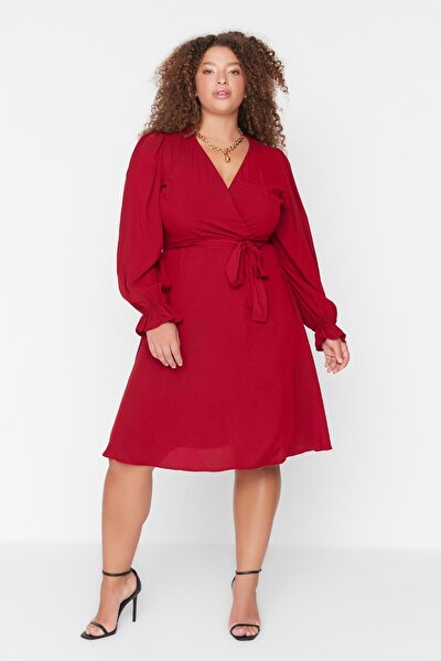 Plus Size Dress - Red - Skater