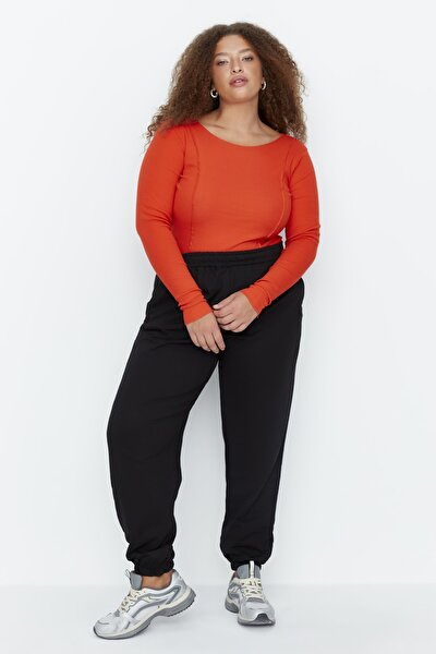 Große Größen in Sweathose - Schwarz - Loose