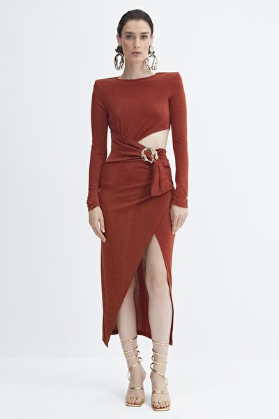 Kleid - Braun - Wickelschnitt