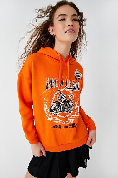 Sweatshirt - Orange - Relaxed Fit