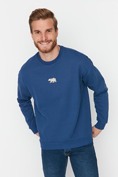 Sweatshirt - Dunkelblau - Oversized