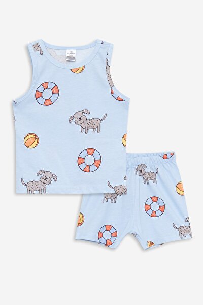 Pyjama - Blau - Mit Slogan