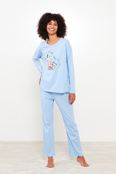 Pajama Set - Blue - Graphic