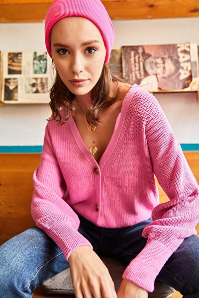 Strickjacke - Rosa - Relaxed Fit