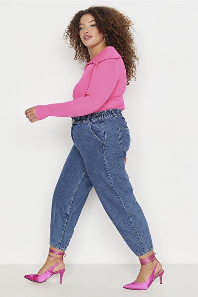 Große Größen in Jeans - Blau - Mom