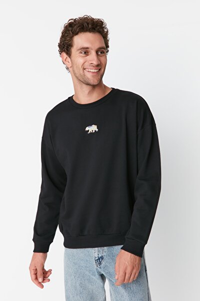 Sweatshirt - Schwarz - Oversize