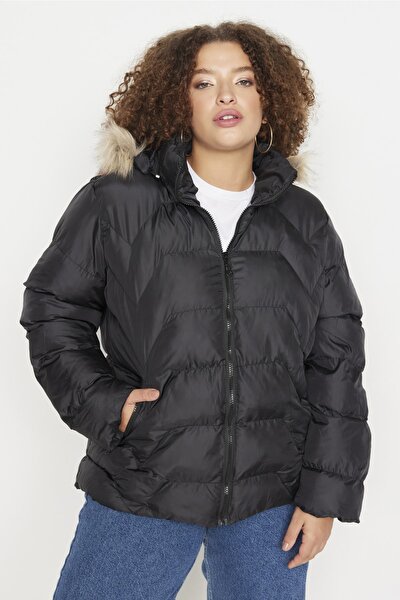 Plus Size Winterjacket - Black - Puffer