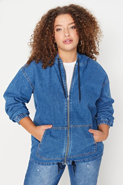 Plus Size Jacket - Blue - Oversize